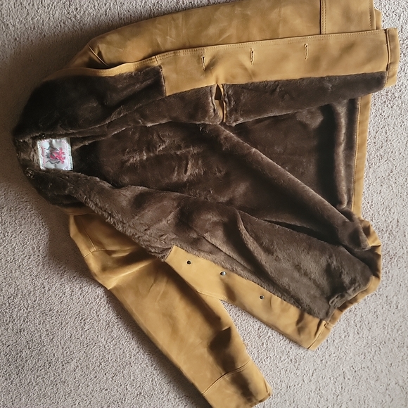 Vintage Alta moda men's suede blazer with faux fur - Picture 1 of 2